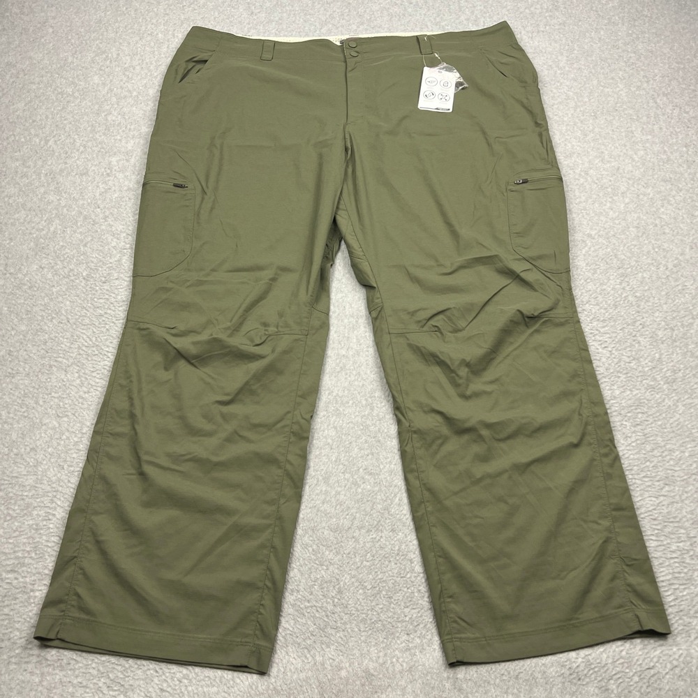 NEW LL Bean Vista Trekking Pants Womens 26W Olive Straight Cargo Hiking Outdoor